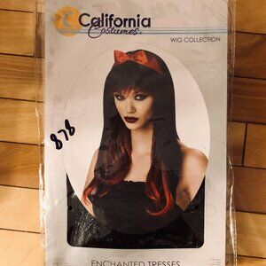 California Costumes Enchanted Tresses Wig – Black & Red with Bow Adult Gothic